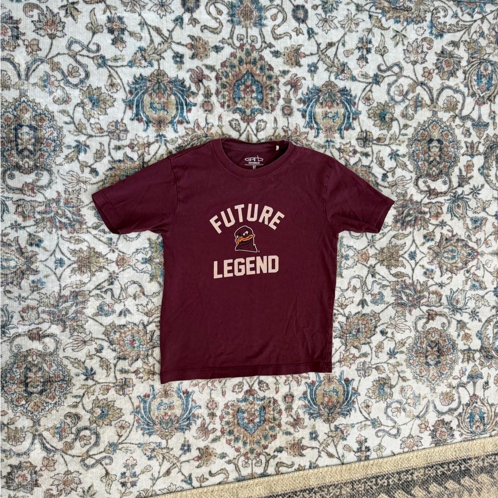 Y2K Virginia Tech Toddler T-Shirt 5T Future Legend Kids Graphic Tee - Burgundy - Picture 7 of 10